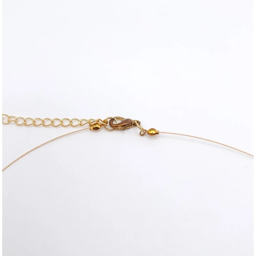 Kim Rogers Amber Crystal Wire Choker Necklace Gold Tone